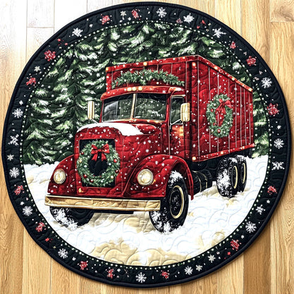 Truck Christmas Blessing WN1111082CL Quilted Round Mat