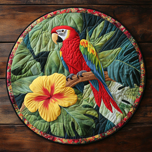 Tropical Parrot CW1407046CL Quilted Round Mat