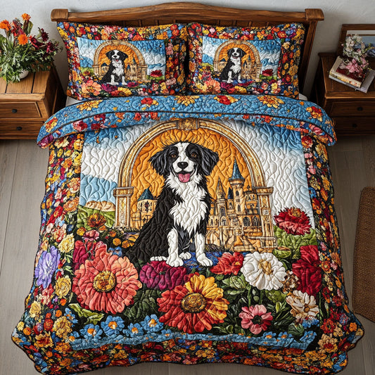 Border Collie In  Garden WY0502045CL Duvet Cover Set
