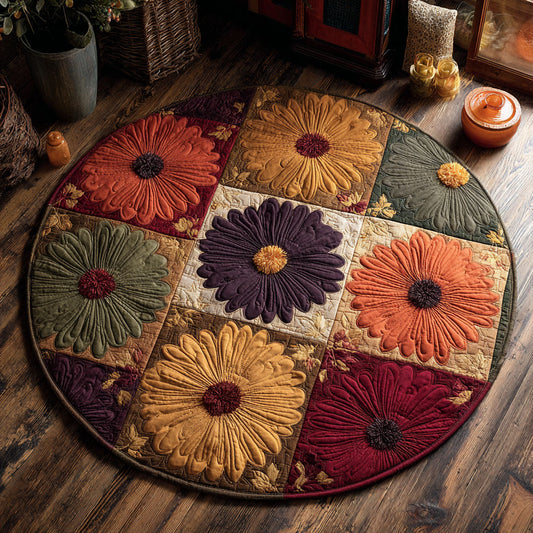 Autumn Daisy Bloom CW0708012CL Quilted Round Mat