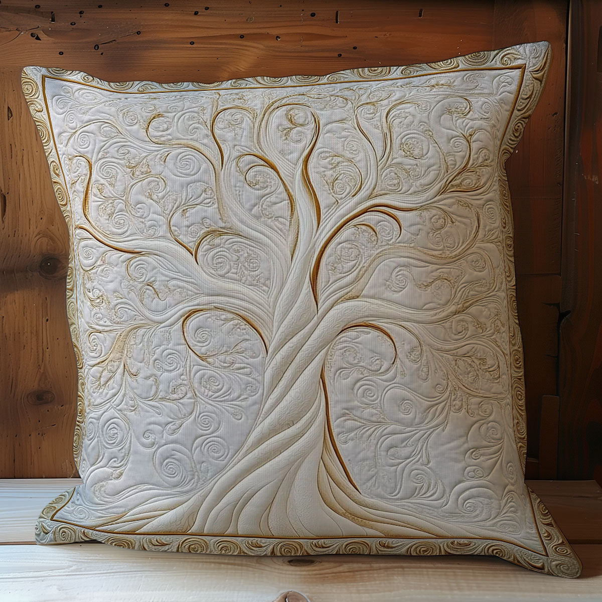 Gold White Tree WY1102091CL Quilt Pillow Case