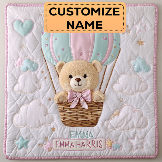Balloon Bear CW2807010CL Personalized Baby Quilt