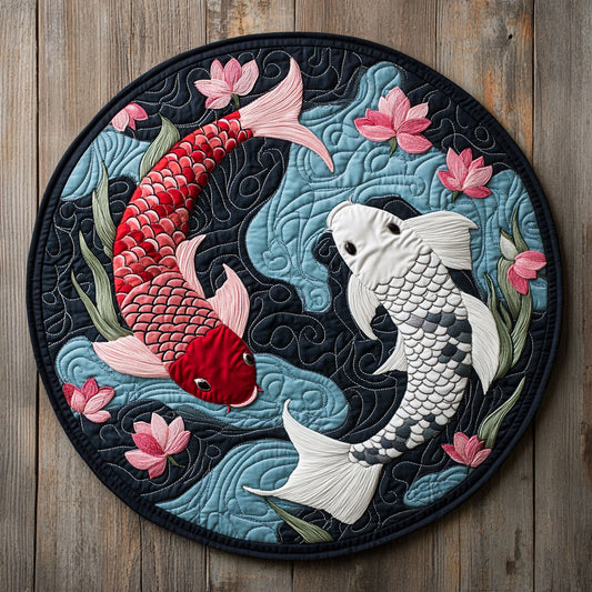 Gentle Flow Koi WP0804006CL Quilted Round Mat