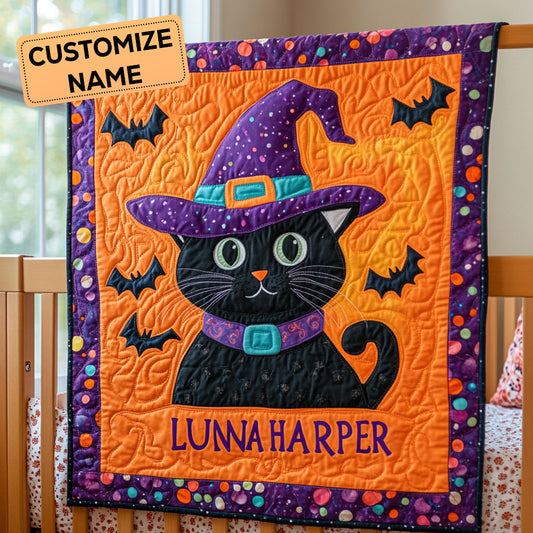 Midnight Whiskers CP3007018CL Personalized Baby Quilt