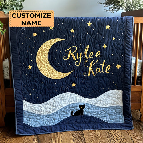 Starlit Whiskers WJ1707005CL Personalized Baby Quilt