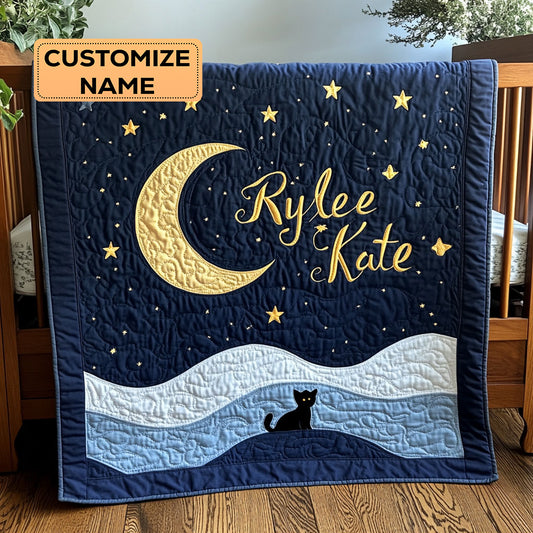 Starlit Whiskers WJ1707005CL Personalized Baby Quilt
