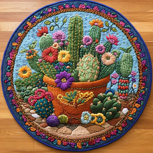 Cactus Sunset WN0505037CL Quilted Round Mat