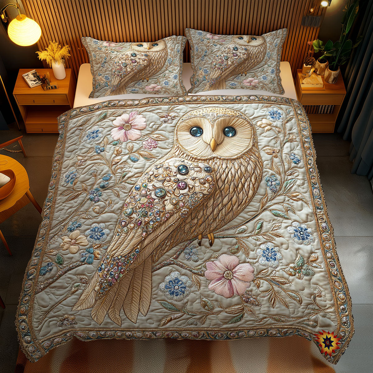 Enchanted Jewel Owl WY2612054CL Duvet Cover Set