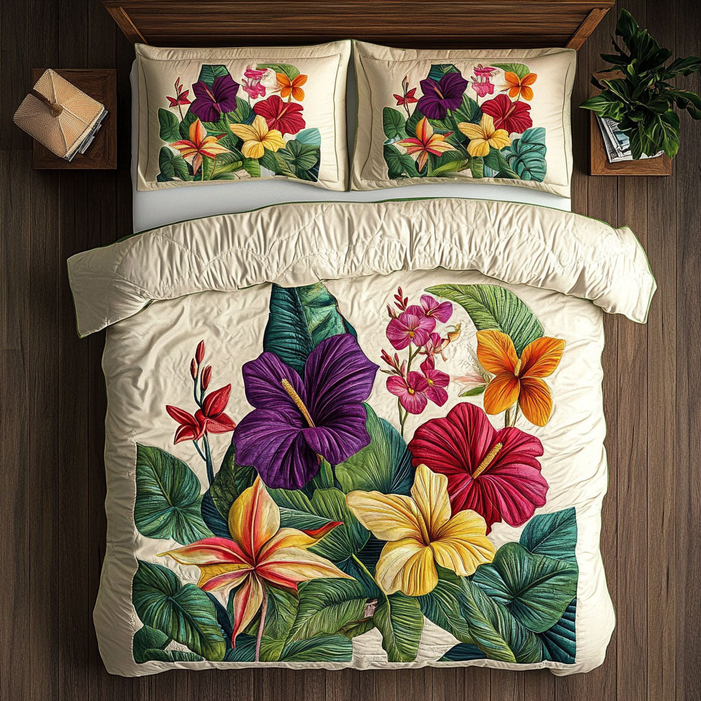 Tropical Flower Garden WY1306045CL Duvet Cover Set