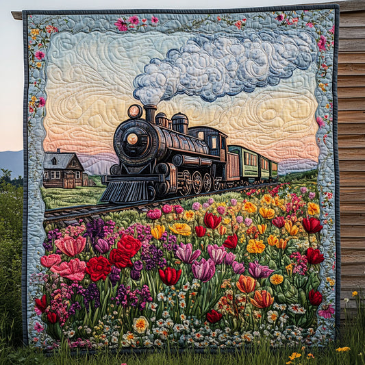 Flower Train CQ2605042CL Quilt