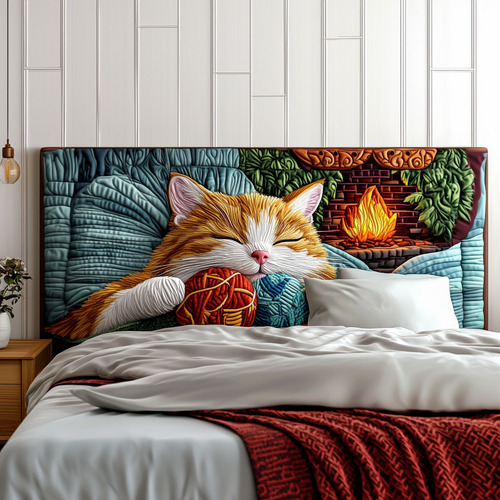 Cozy Yarn Cat KL2012002CL Quilted Headboard Slipcover
