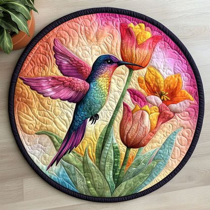 Hummingbird Tulip CW1206021CL Quilted Round Mat