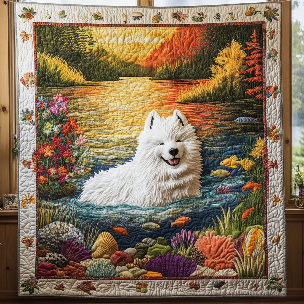 Happy Samoyed CP0207041CL Quilt