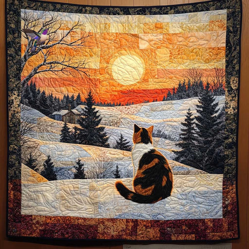 Cat Watching Sunset WN2410008CL Quilt