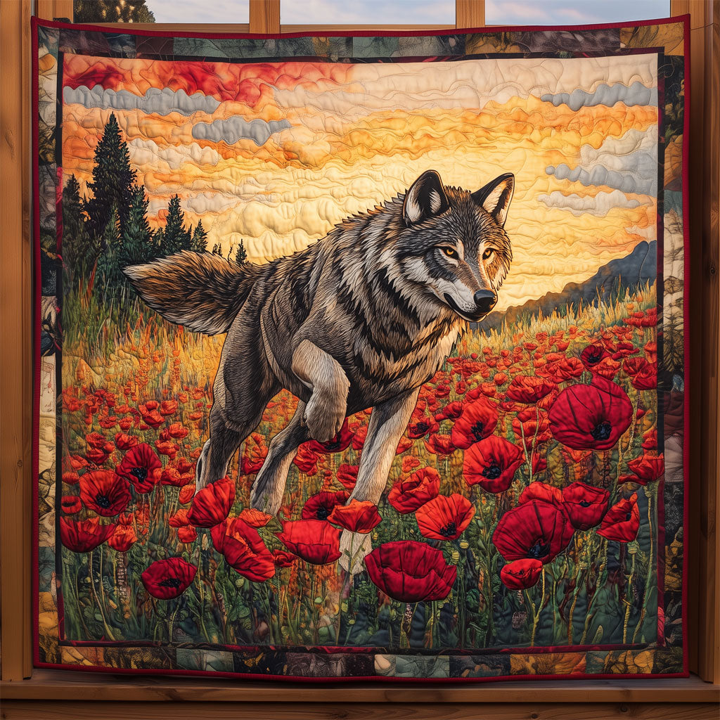Wolf With Peony LT1509066CL Quilt