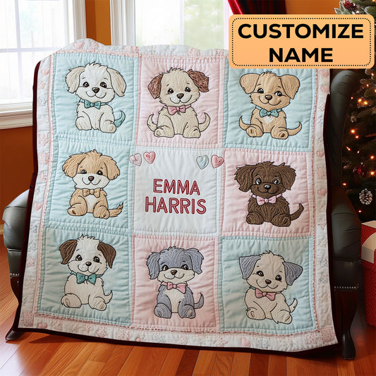 Puppy Love Hug CW2807055CL Personalized Baby Quilt