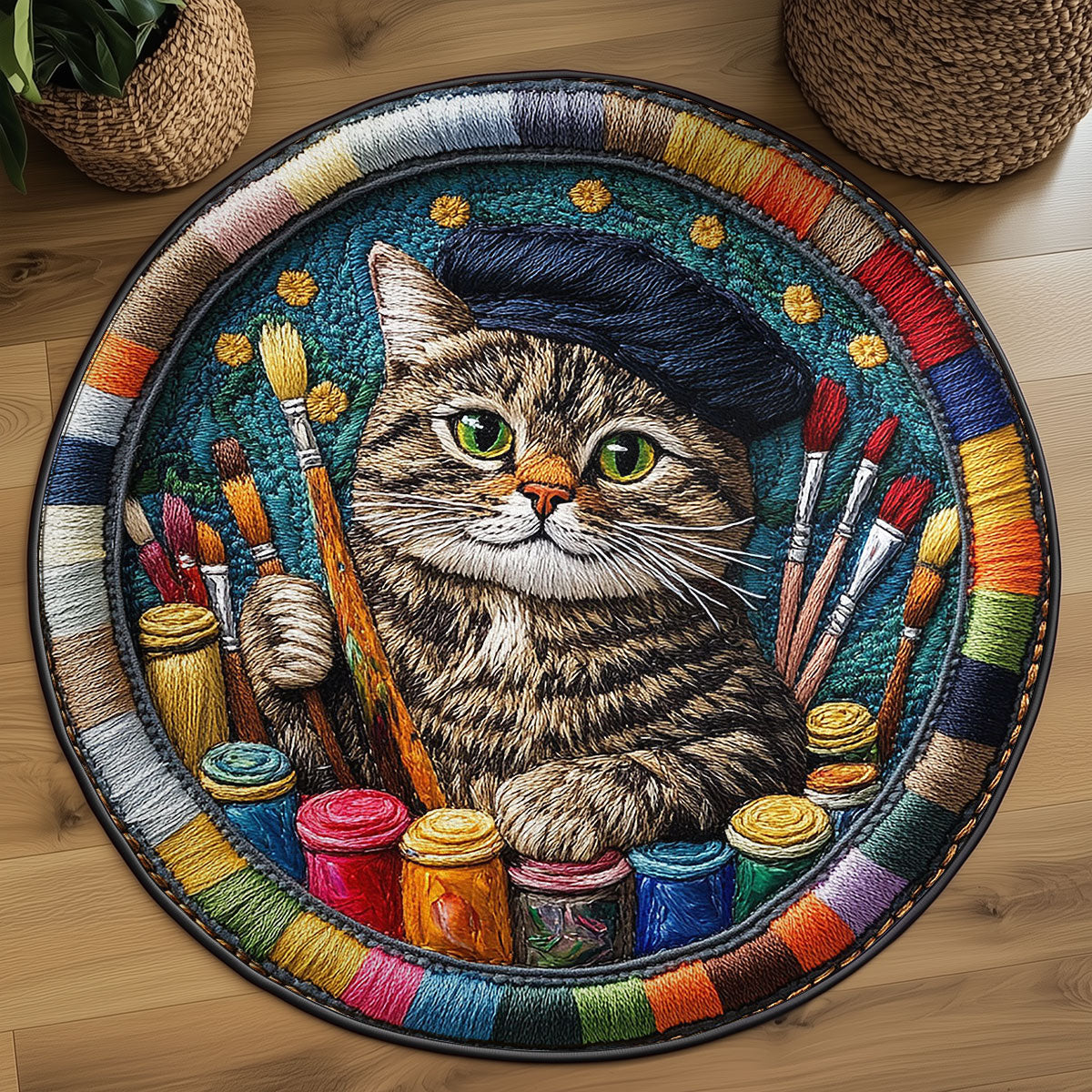 Artful Catnap WN3006002CL Quilted Round Mat