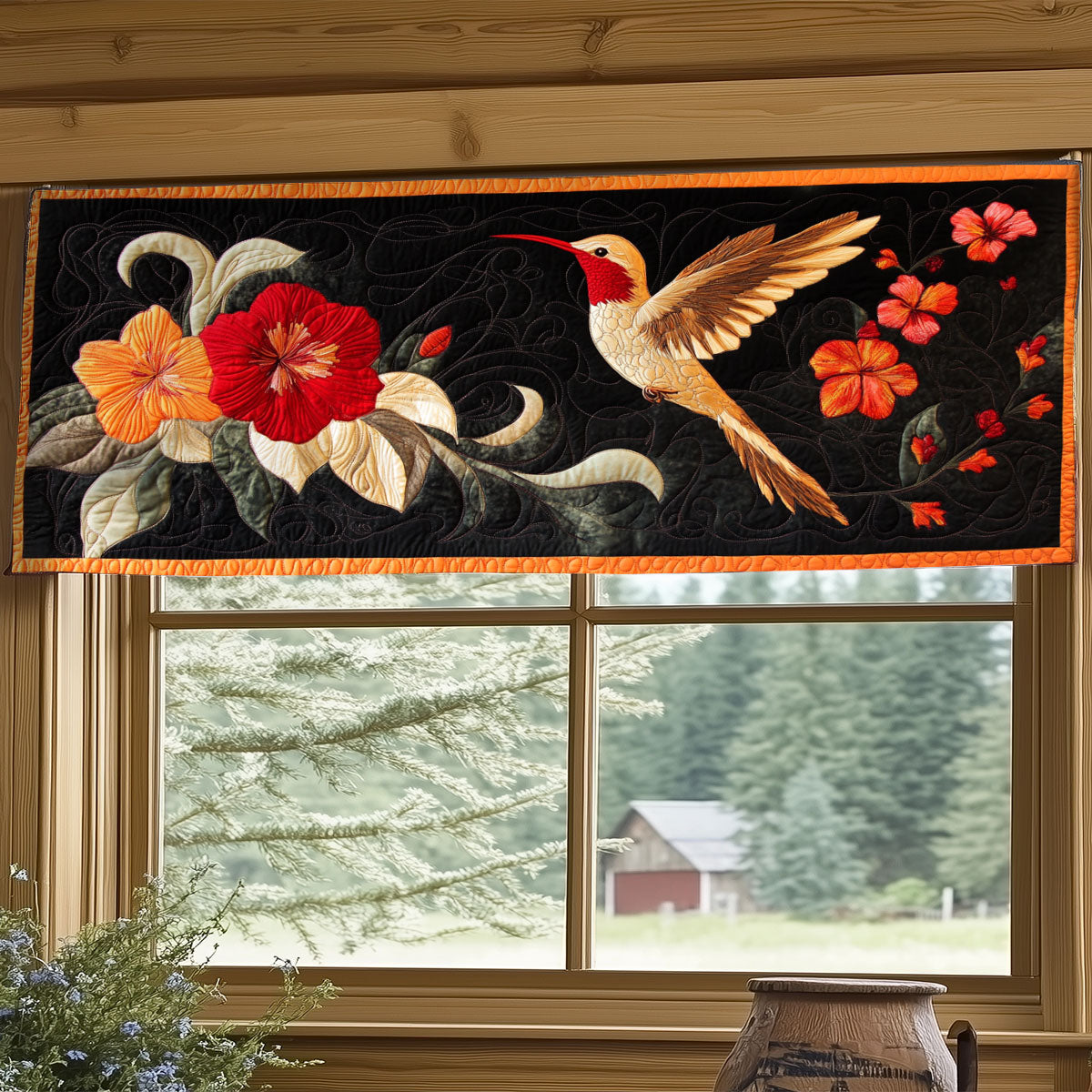 Mystic Hummingbird WY3004004CL Quilted Valance