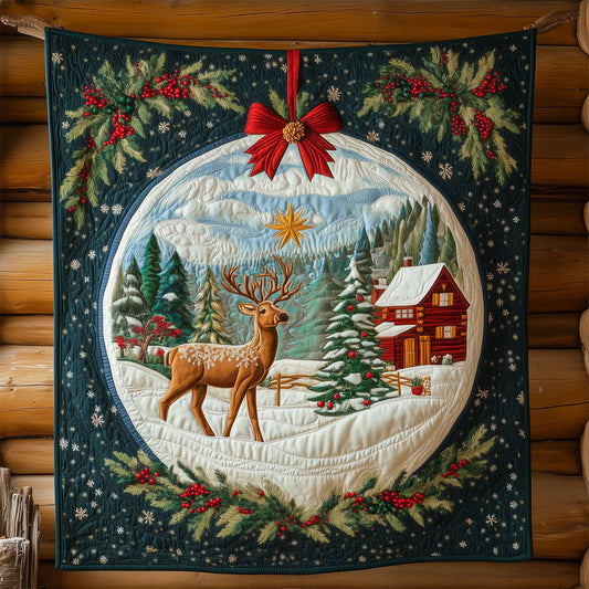 Reindeer Winter Snowglobe XK2509008CL Quilt