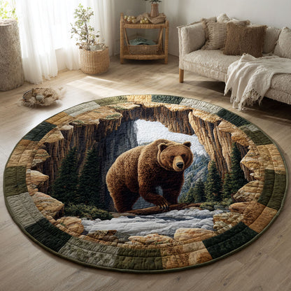 Forest Bear Charm CW1001069CL Quilted Round Mat