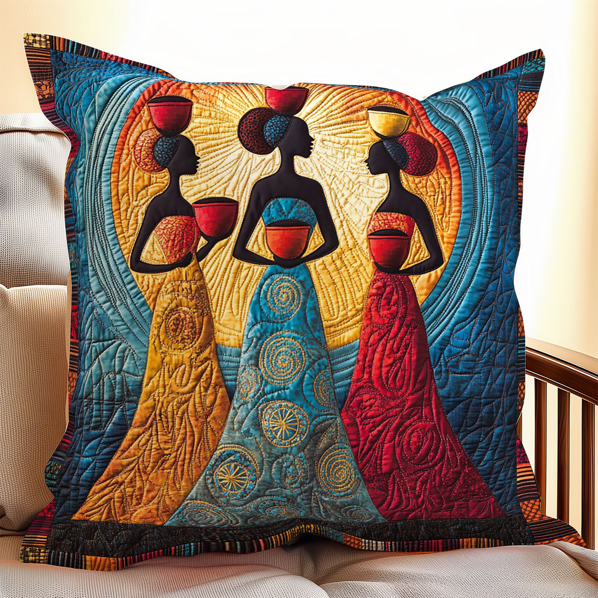 Three African Woman WX0406118CL Quilt Pillow Case