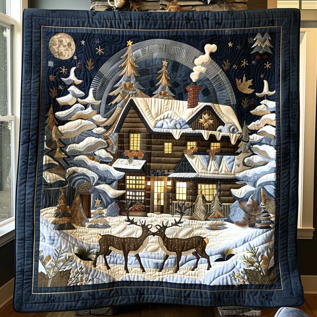 Christmas Wood House WP3010022CL Quilt