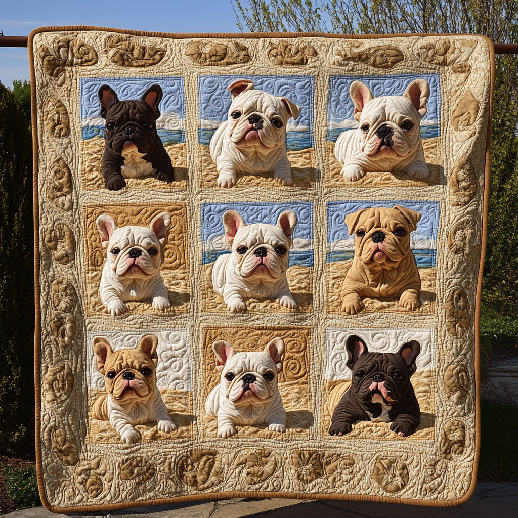Sandy Bulldog Friends WY1208004CL Quilt