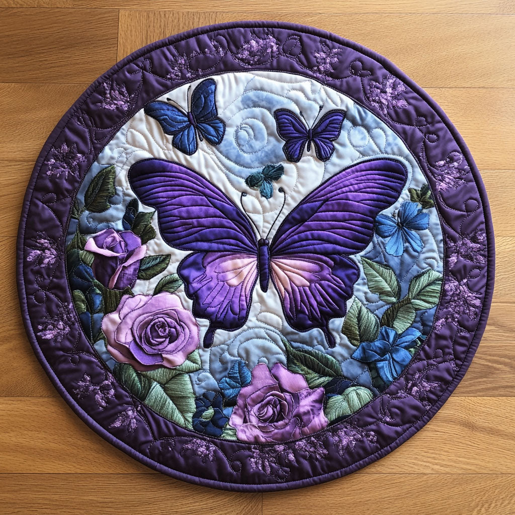 Majestic Butterfly CW2804018CL Quilted Round Mat