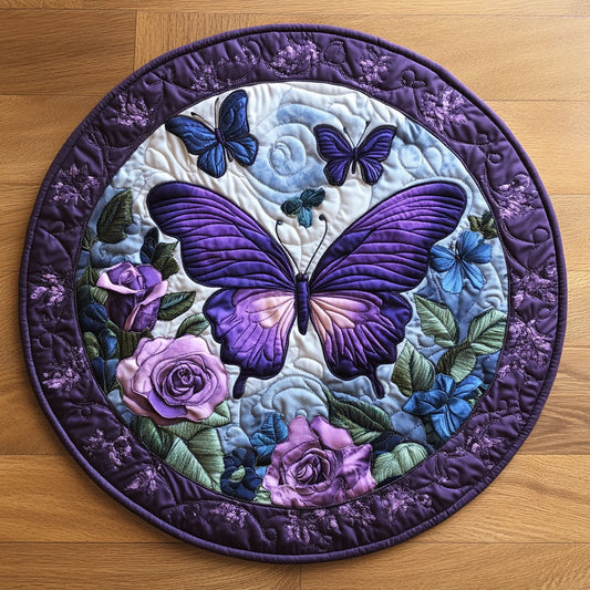 Majestic Butterfly CW2804018CL Quilted Round Mat