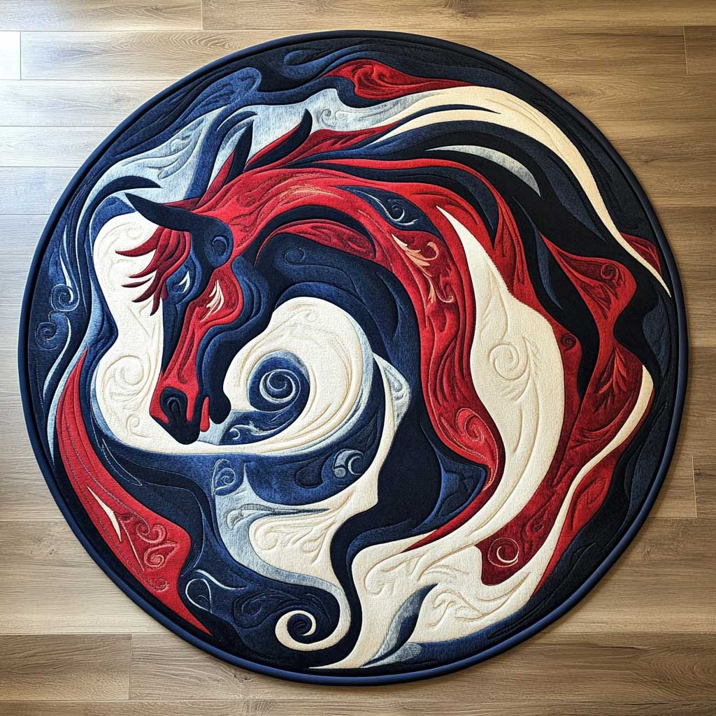 Storm Horse WN2404026CL Quilted Round Mat