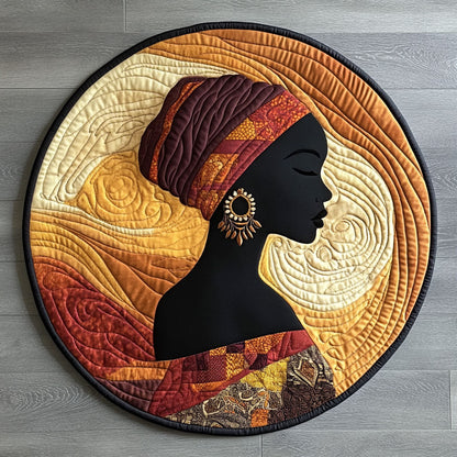 African Woman WX2005001CL Quilted Round Mat