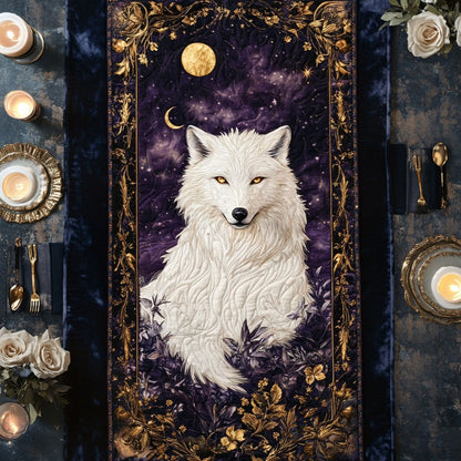 Mystic White Wolf WY0506041CL Quilted Table Runner