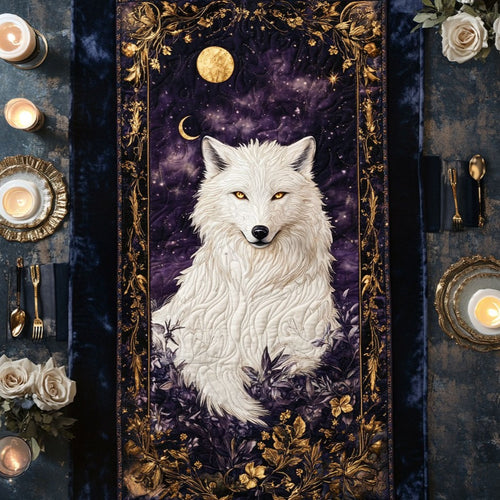 Mystic White Wolf WY0506041CL Quilted Table Runner