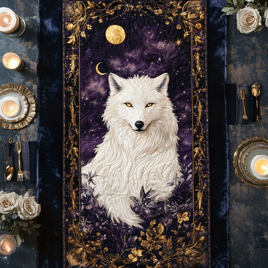 Mystic White Wolf WY0506041CL Quilted Table Runner