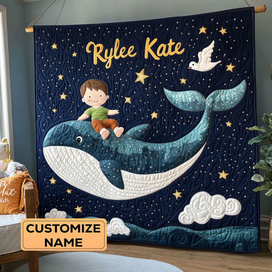 Starry Ride WJ2807010CL Personalized Baby Quilt