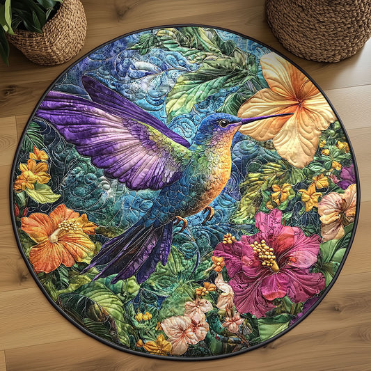 Beautiful Hummingbird WJ2403030CL Quilted Round Mat