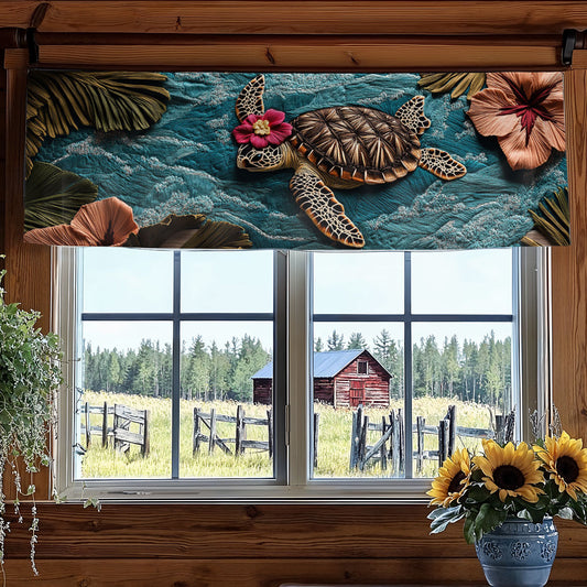 Island Turtle WN2406031CL Quilted Valance