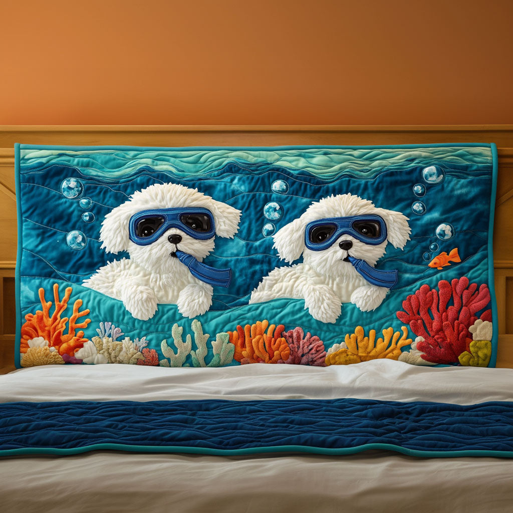 Underwater Puppy KL3012024CL Quilted Headboard Slipcover