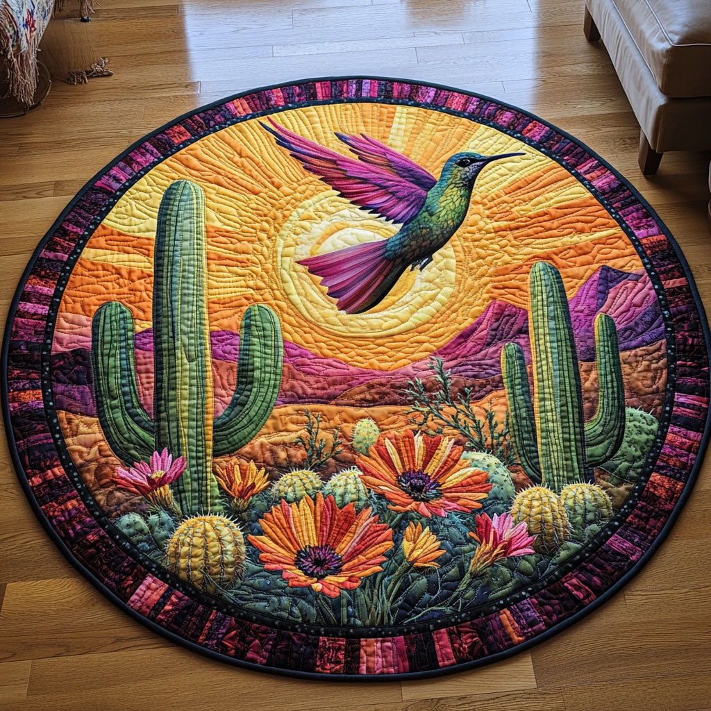 Saguaro Cactus Sentinel LT2011011CL Quilted Round Mat