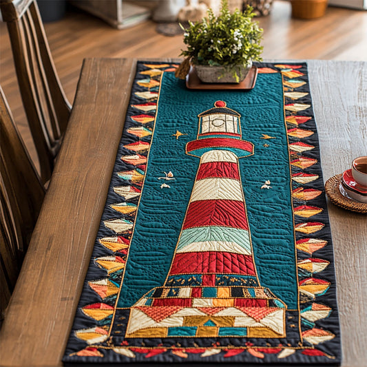 Patchwork Lighthouse WY2304030CL Quilted Table Runner