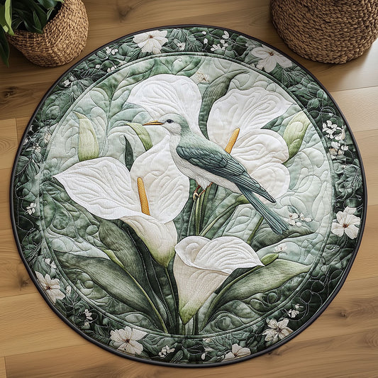 Bird In Calla Lily WY2203017CL Quilted Round Mat