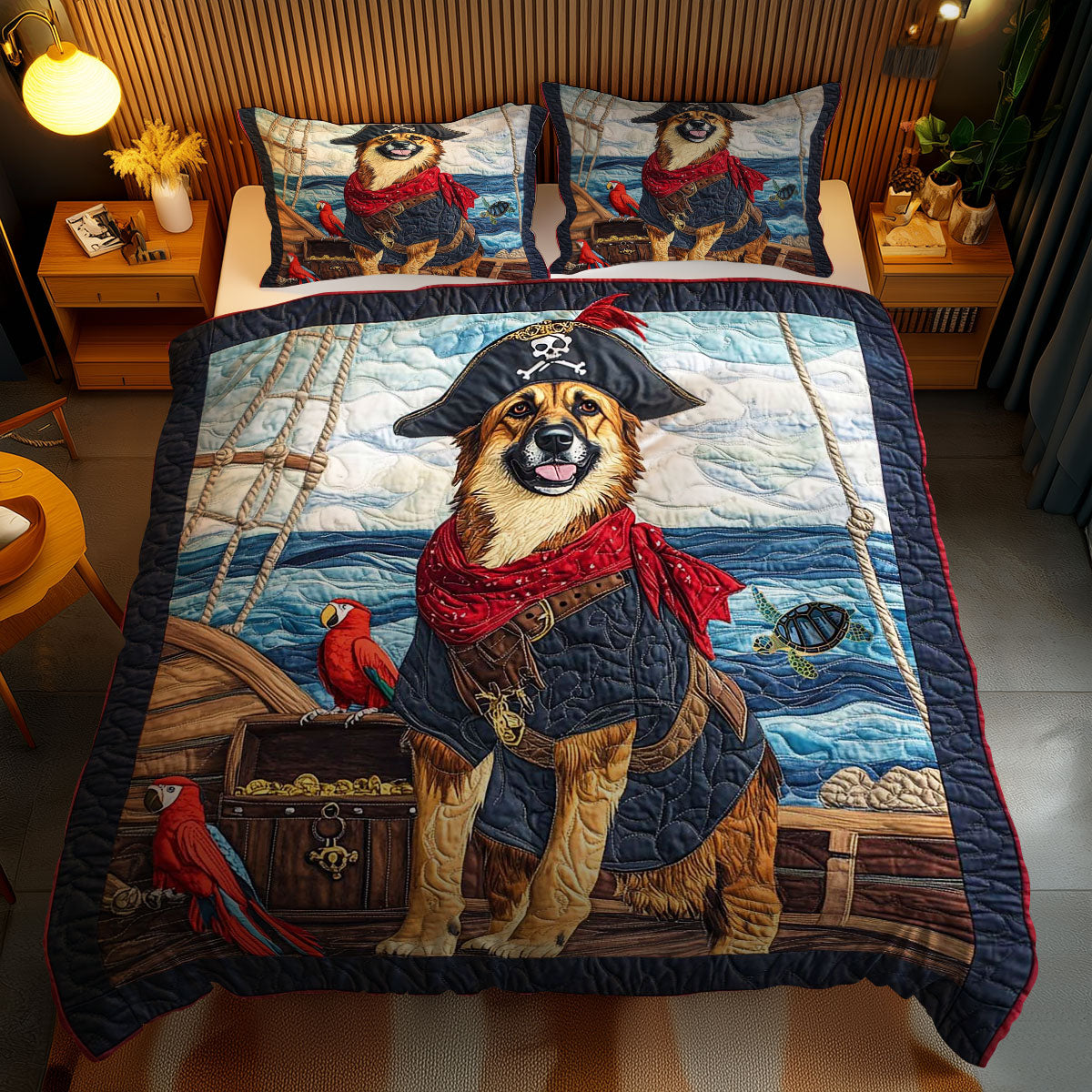 German Shepherd's Treasure Hunt WN1911032CL Duvet Cover Set