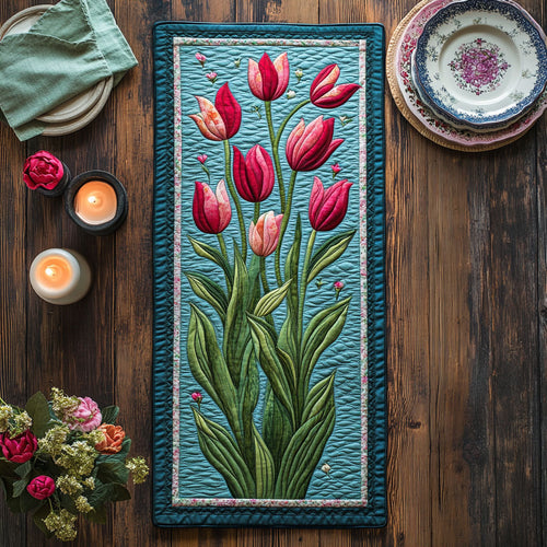 Tulip Bloom CW0406050CL Quilted Table Runner