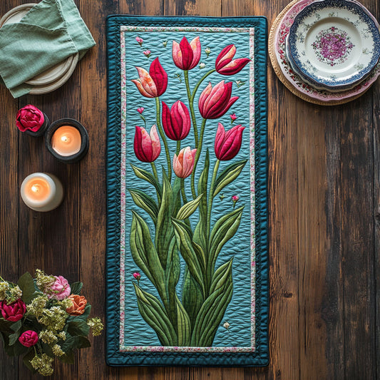 Tulip Bloom CW0406050CL Quilted Table Runner