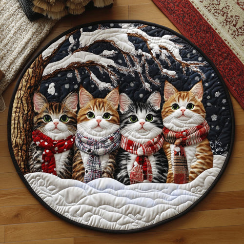 Cozy Cats KL2411007CL Quilted Round Mat