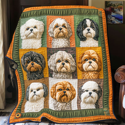 Cheerful Shih Tzu  WX2612013CL Quilt