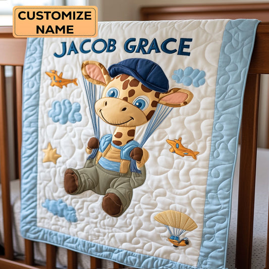 High Flyer Giraffe WY2607022CL Personalized Baby Quilt