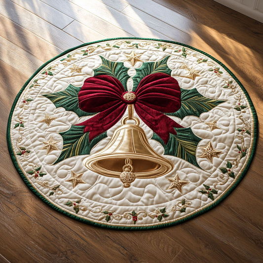 Starlit Christmas Bells WN0309096CL Quilted Round Mat