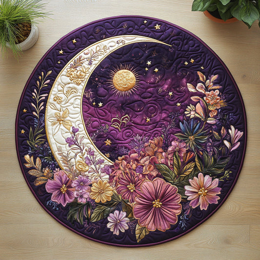 Floral Moon CW0906025CL Quilted Round Mat