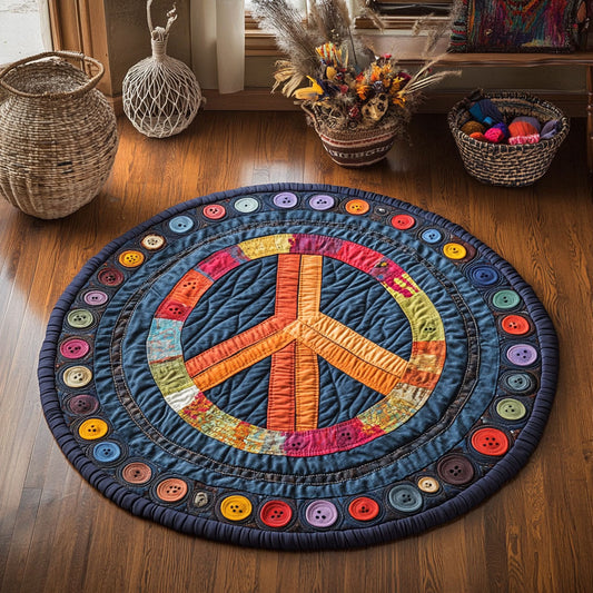 Patchwork Peace WY3006136CL Quilted Round Mat